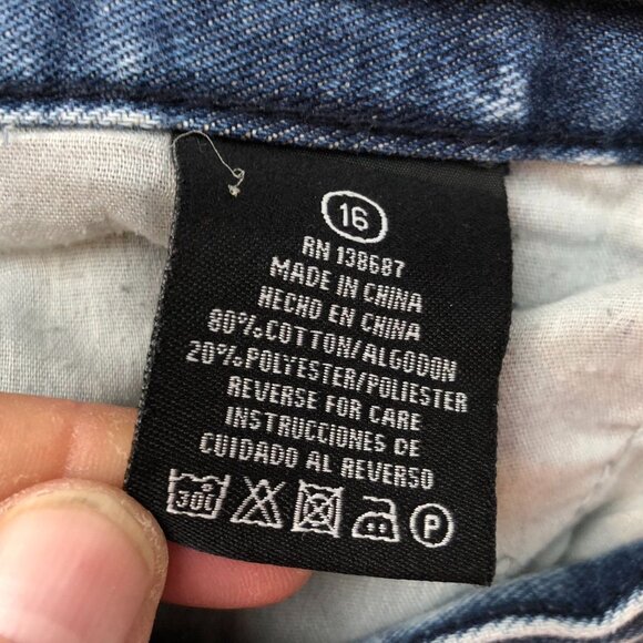 Road Narrows Womens Capri Jeans Size 16 Blue Denim Distressed Raw Hem Casual Y2K - Picture 8 of 15